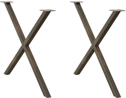 vidaXL - Eettafelpoten - 2 - st - X-vormig - 90x(72-73) - cm - staal - naturel
