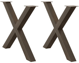 vidaXL - Eettafelpoten - 2 - st - X-vormig - 90x(72-73) - cm - staal - naturel