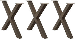 vidaXL - Eettafelpoten - 3 - st - X-vormig - 90x(72-73) - cm - staal - naturel