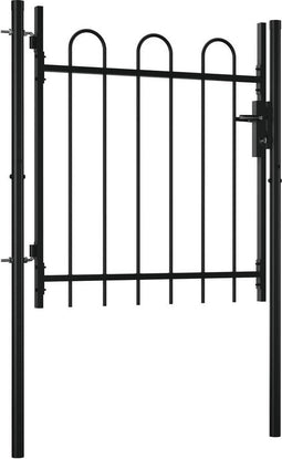 vidaXL - Enkele - poort - met - boog - vorm - 100x75 - cm