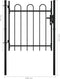 vidaXL - Enkele - poort - met - boog - vorm - 100x75 - cm