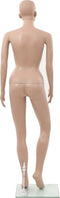 vidaXL - Etalagepop - sexy - vrouw - met - glazen - voet - 180 - cm - beige