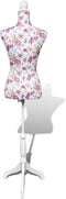 vidaXL - Etalagepop - torso - vrouw - katoen - wit - met - rozenprint