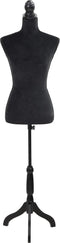 vidaXL - Etalagepop - torso - vrouw - katoen - wit - met - rozenprint