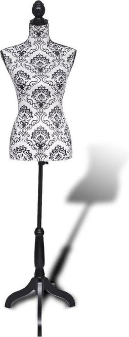 vidaXL - Etalagepop - torso - vrouw - zwart - wit