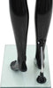 vidaXL - Etalagepop - vrouwelijk - met - glazen - voet - 175 - cm - glanzend - zwart
