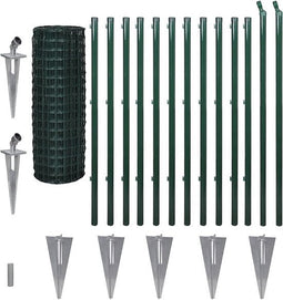 vidaXL - Euro - hek - 25x1,2 - m - staal - groen
