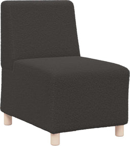 vidaXL - Fauteuil - 55 - cm - gekrulde - wolachtige - stof - donkergrijs