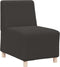 vidaXL - Fauteuil - 55 - cm - gekrulde - wolachtige - stof - donkergrijs