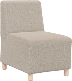 vidaXL - Fauteuil - 55 - cm - gekrulde - wolachtige - stof - lichtgrijs