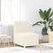 vidaXL - Fauteuil - 55 - cm - gekrulde - wolachtige - stof - crèmekleurig