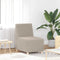 vidaXL - Fauteuil - 55 - cm - gekrulde - wolachtige - stof - lichtgrijs