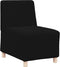 vidaXL - Fauteuil - 55 - cm - gekrulde - wolachtige - stof - zwart