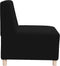 vidaXL - Fauteuil - 55 - cm - gekrulde - wolachtige - stof - zwart