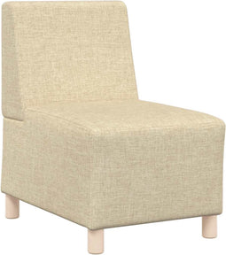 vidaXL - Fauteuil - 55 - cm - stof - crèmekleurig