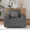 vidaXL - Fauteuil - 60 - cm - corduroy - stof - donkergrijs