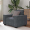 vidaXL - Fauteuil - 60 - cm - fluweel - donkergrijs