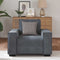 vidaXL - Fauteuil - 60 - cm - fluweel - donkergrijs