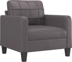 vidaXL Fauteuil 60 cm kunstleer grijs
