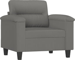 vidaXL - Fauteuil - 60 - cm - microvezelstof - donkergrijs
