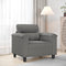 vidaXL - Fauteuil - 60 - cm - microvezelstof - donkergrijs
