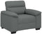 vidaXL - Fauteuil - 60 - cm - stof - donkergrijs