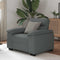 vidaXL - Fauteuil - 60 - cm - stof - donkergrijs