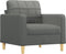 vidaXL Fauteuil 60 cm stof donkergrijs