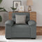 vidaXL - Fauteuil - 60 - cm - stof - donkergrijs