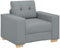 vidaXL - Fauteuil - 60 - cm - stof - lichtgrijs