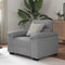 vidaXL - Fauteuil - 60 - cm - stof - lichtgrijs