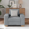 vidaXL - Fauteuil - 60 - cm - stof - lichtgrijs