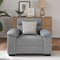 vidaXL - Fauteuil - 60 - cm - stof - lichtgrijs