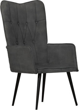 vidaXL Fauteuil canvas zwart