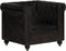 vidaXL Fauteuil Chesterfield-stijl echt leer zwart