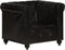 vidaXL Fauteuil Chesterfield-stijl echt leer zwart