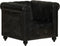 vidaXL Fauteuil Chesterfield-stijl echt leer zwart