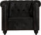 vidaXL Fauteuil Chesterfield-stijl echt leer zwart