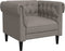 vidaXL Fauteuil Chesterfield-stijl stof taupe