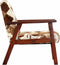 vidaXL Fauteuil echt geitenleer wit en bruin