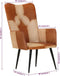 vidaXL Fauteuil echt leer bruin en crèmekleurig