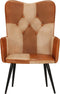 vidaXL Fauteuil echt leer bruin en crèmekleurig