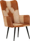 vidaXL Fauteuil echt leer bruin en crèmekleurig