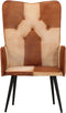 vidaXL Fauteuil echt leer bruin en crèmekleurig