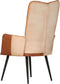 vidaXL Fauteuil echt leer bruin en crèmekleurig