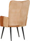 vidaXL Fauteuil echt leer bruin en crèmekleurig
