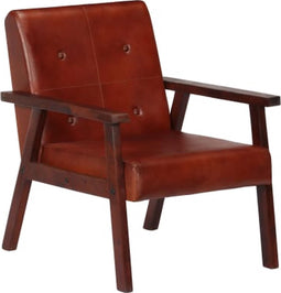 vidaXL Fauteuil echt leer bruin