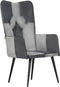 vidaXL Fauteuil echt leer grijs