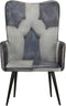 vidaXL Fauteuil echt leer grijs
