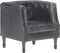 vidaXL Fauteuil echt leer grijs
